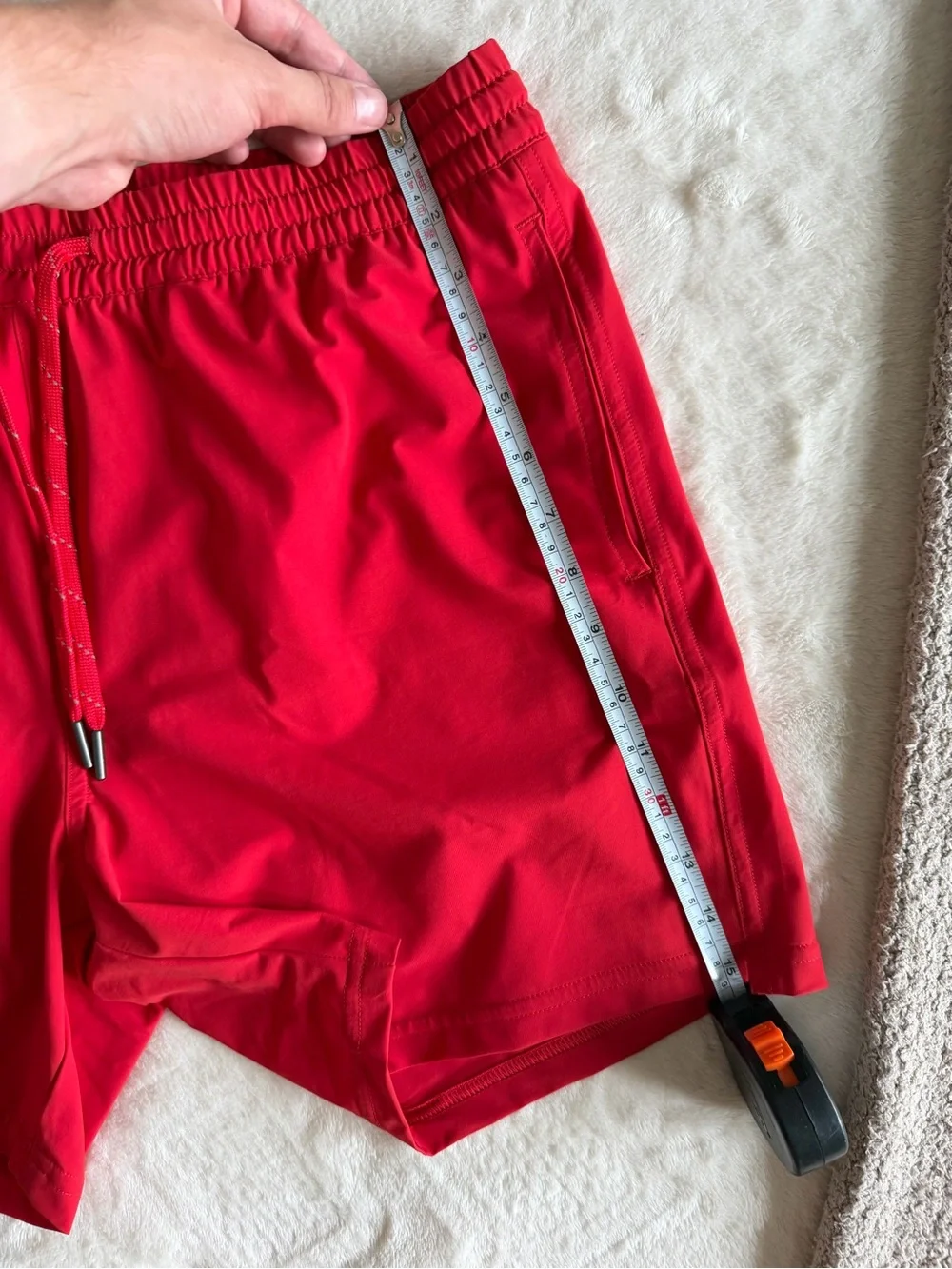 Quince Men's Red Swim Trunks with Drawstring Waist